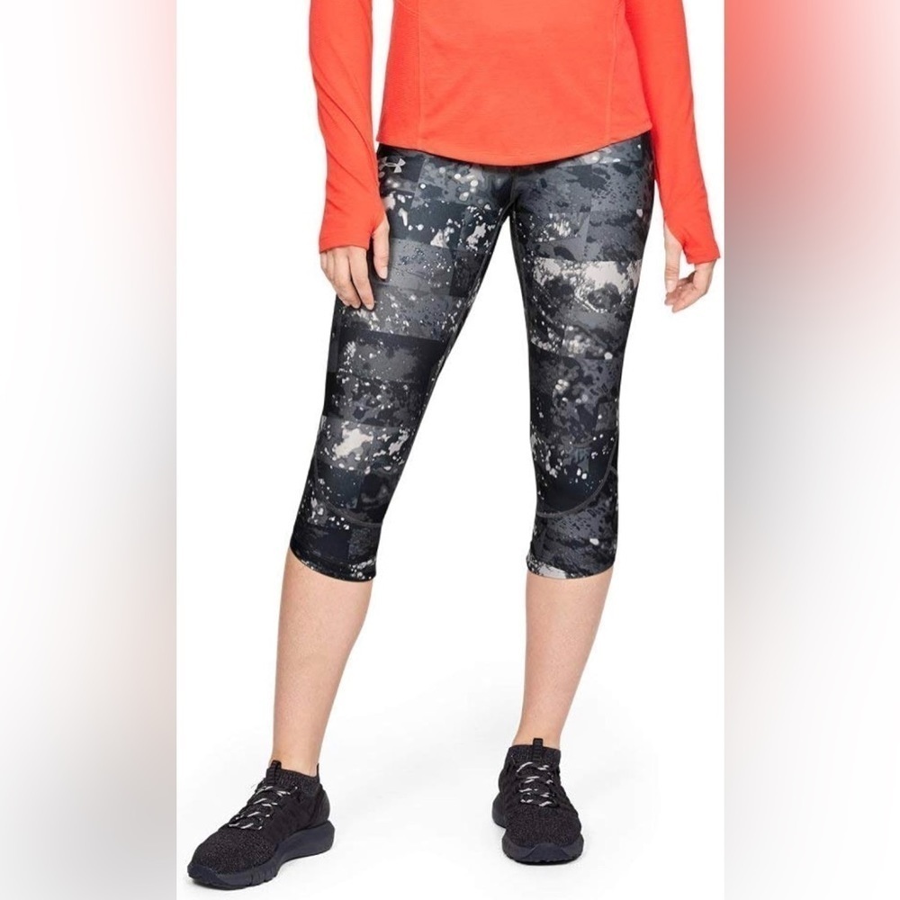 Under Armour Women’s Fly Fast Printed Capris Black/Reflective Size Medium - Picture 7 of 7